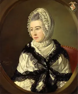 Antique Portrait Gallery Prints: Portrait of a Lady Signed and dated, lower left: J. Russell Pinxt | 1768
