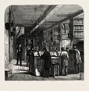 Old London Engravings Prints: The Prerogative office, Doctors Commons, 1860, London, UK, 19th century engraving