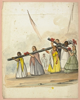 Procession women cross Lima costumes 1853 Fierro Procession women cross Lima costumes 1853 Fierro