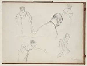 19th Century Artworks Prints: Five Rapid Sketches