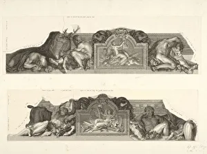 Relief flanked figures Hercules hind Ceryneia Relief flanked figures Hercules hind Ceryneia