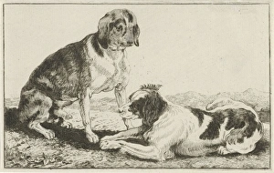 Two resting dogs, Jan van den Hecke (I), 1656 Two resting dogs, Jan van den Hecke (I), 1656