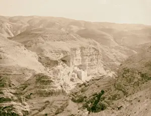 Historic Road In Jordan Prints: Road Jericho Jordan Distant view St. George Convent