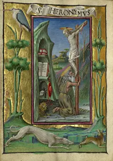 Medieval Italian Art History Prints: Saint Jerome in the Desert