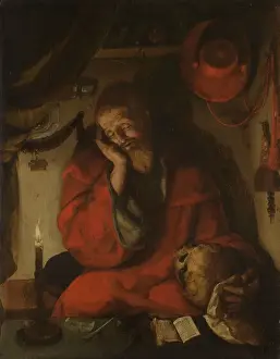 Saint Jerome Study Prints: Saint Jerome Study Candlelight study candlelight