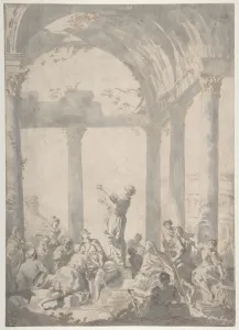 Saint Paul Preaching Athens 1733 Pen brown ink Saint Paul Preaching Athens 1733 Pen brown ink