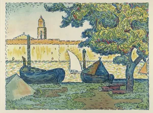 Saint-Tropez Port St Tropez 1894 Lithograph six colors Saint-Tropez Port St Tropez 1894 Lithograph six colors