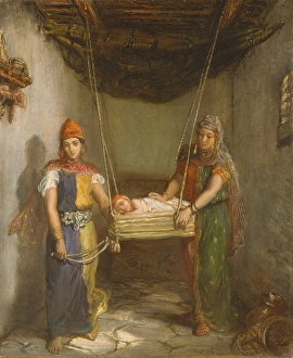 Scene Jewish Quarter Constantine 1851 Oil canvas Scene Jewish Quarter Constantine 1851 Oil canvas