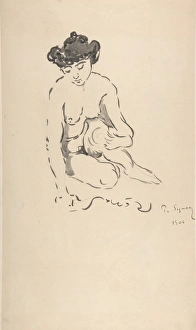 Seated Nude Woman 1906 Brush ink graphite paper Seated Nude Woman 1906 Brush ink graphite paper