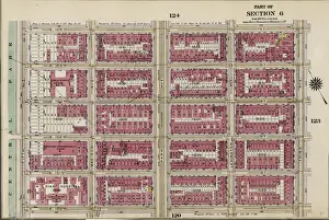 Vintage USA Geography Maps Prints: Part of Section 6: Plate 122