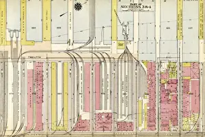 Vintage USA Map Prints: Part of Sections 3 & 4 : Plate 63