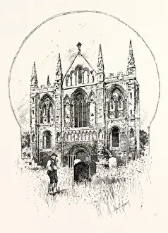 Victorian Era Engravings UK Prints: Selby: the West Front