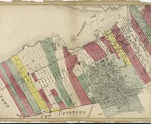 Old American Geography Maps Prints: Sheet 1: Map encompassing Sunset Park, Greenwood Cemetery, Gowanus Canal and Greenwood