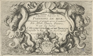 Shell-shaped cartouche with sea creatures, Albert Flamen, 1664 Shell-shaped cartouche with sea creatures, Albert Flamen, 1664