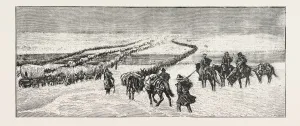 The Sioux War: the Powder River Expedition Crossing the Platte River, Engraving 1876 The Sioux War: the Powder River Expedition Crossing the Platte River, Engraving 1876