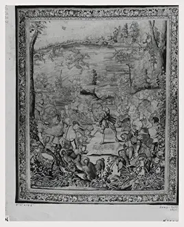 Hunting Scene Prints: Stag hunt right side