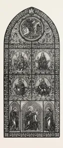 STAINED GLASS, BY M. MARTIN DE TROYES, 1851 engraving STAINED GLASS, BY M. MARTIN DE TROYES, 1851 engraving