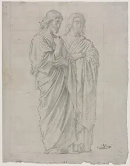 Two Standing Figures Study Print, 1860