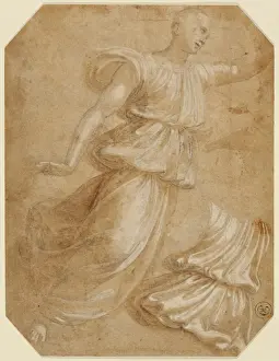 16th Century European Art Prints: Study of an Angel and of Drapery