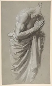 French 19th Century Sketches Prints: Study Clovis middle register study wall paintings