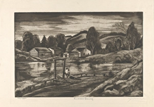 Summer Evening 1936 Soft-Ground Etching Drypoint Summer Evening 1936 Soft-Ground Etching Drypoint