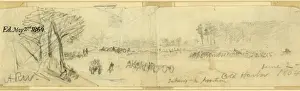 American Artist 19th Century Prints: Taking up position, Cold Harbor, June 2, 1864, drawing, 1862-1865, by Alfred R Waud