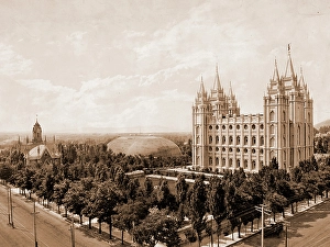 Temple Square, Salt Lake City, Jackson, William Henry, 1843-1942, Tabernacles, Buildings Temple Square, Salt Lake City, Jackson, William Henry, 1843-1942, Tabernacles, Buildings
