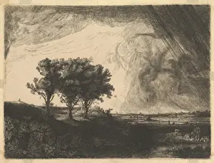 Rembrandt Etchings Prints: Three Trees Rembrandt 1758 Etching second state
