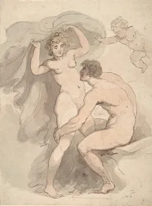 Venus Anchises Cupid 1780-1827 Watercolor Sheet Venus Anchises Cupid 1780-1827 Watercolor Sheet