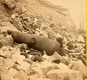 Civil War Images Prints: View of Ft. Sumpter (i. e. Sumter), showing a mingled mass of debris, shot, shell