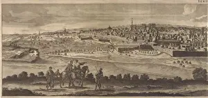 Jerusalem City View Prints: View of Jerusalem (left panel), Jan Luyken, Pieter Schenk (I), Cornelis de Bruyn, 1698
