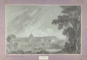 View St Peter Vatican Janiculum 1754 Black chalk View St Peter Vatican Janiculum 1754 Black chalk