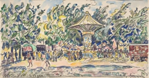 Village Festival La Vogue ca 1920 Black chalk Village Festival La Vogue ca 1920 Black chalk