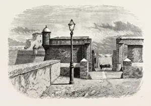 Cadiz Spain Prints: The Wall of Cadiz, Spain