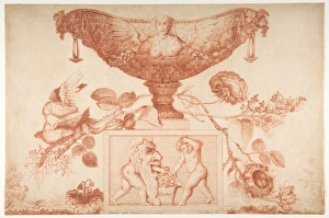 Wine Cooler Vase Classical Pedestal ca 1784 Red chalk Wine Cooler Vase Classical Pedestal ca 1784 Red chalk