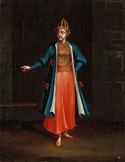Print of a Bulgarian Woman in Folk Costume