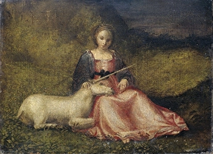 Woman Unicorn landscape sits young woman unicorn Woman Unicorn landscape sits young woman unicorn
