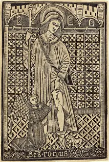 Images Dated 2016 October: Metalcut Print of Saint Roche, circa 1480