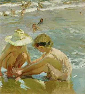 Print of The Wounded Foot by Joaquin Sorolla y Bastida
