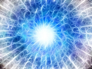 Abstract Light Background Prints: Abstract glowing burst of light