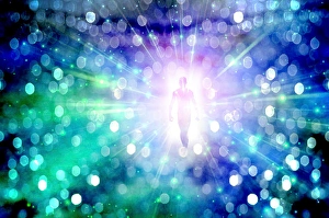Colorful Backgrounds Prints: Abstract light and figure