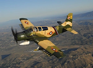 AD-5 Skyraider flying over Chino, California AD-5 Skyraider flying over Chino, California