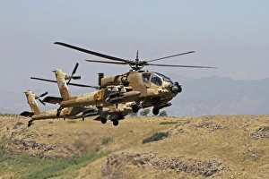 Two AH-64A Peten attack helicopters of the Israeli Air Force Two AH-64A Peten attack helicopters of the Israeli Air Force