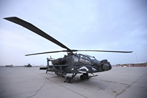 An AH-64D Apache Longbow Block III prepares for takeoff An AH-64D Apache Longbow Block III prepares for takeoff