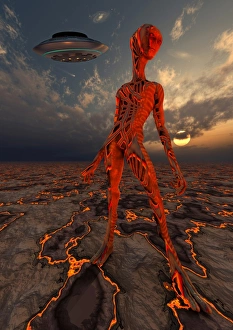 An alien world where its native inhabitants live in lava form An alien world where its native inhabitants live in lava form