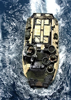 An Amphibious Assault Vehicle navigates the Persian Gulf An Amphibious Assault Vehicle navigates the Persian Gulf