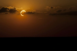 Backlit Cloud Formations Prints: Annular Solar Eclipse