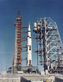 The Apollo 8 space vehicle on the launch pad at Kennedy Space Center The Apollo 8 space vehicle on the launch pad at Kennedy Space Center