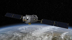 This is an artistas concept of the Orbiting Carbon Observatory This is an artistas concept of the Orbiting Carbon Observatory