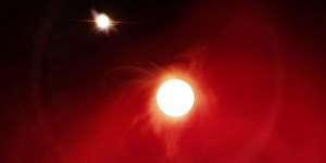 Space Art Illustration Prints: Artist's concept of a binary star system